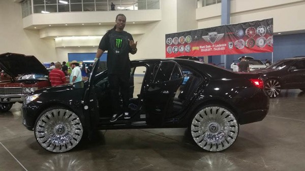 30 Inch Floating Rims Von FoSho Bell's 2014 Chevrolet Malibu on 28 inch DuB with 30 inch ...