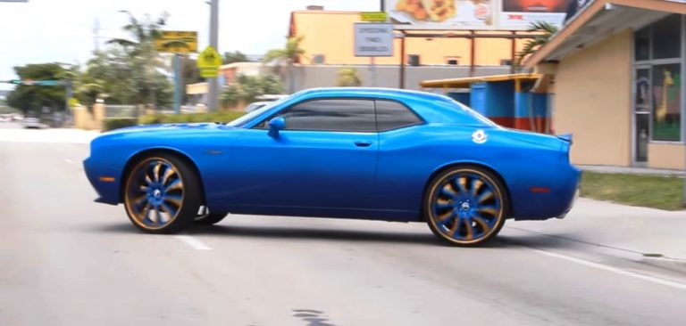 Candy Blue Challenger R/T on Gold 26 inches Forgiatos (Video Available ...