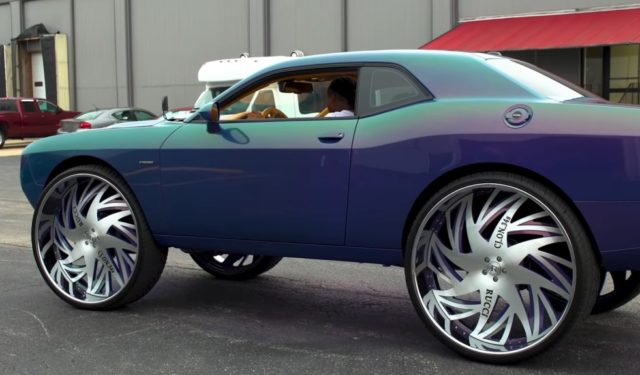CJ's Dodge Challenger V8 on 34 inch Wheels (Video Available) - Big Rims ...