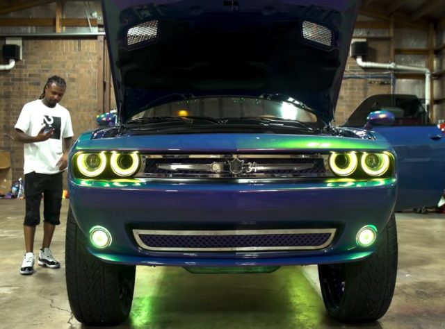 CJ's Dodge Challenger V8 on 34 inch Wheels (Video Available) - Big Rims ...