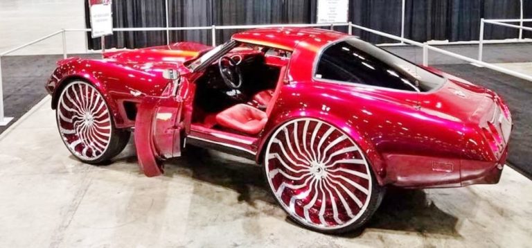 First in the World Candy Red 78 Chevy Corvette on 30" Magro Forgiatos